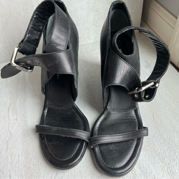 ** Hope by Ringstrand Soderberg black leather wedge sandals 38 - Picture 4 of 10